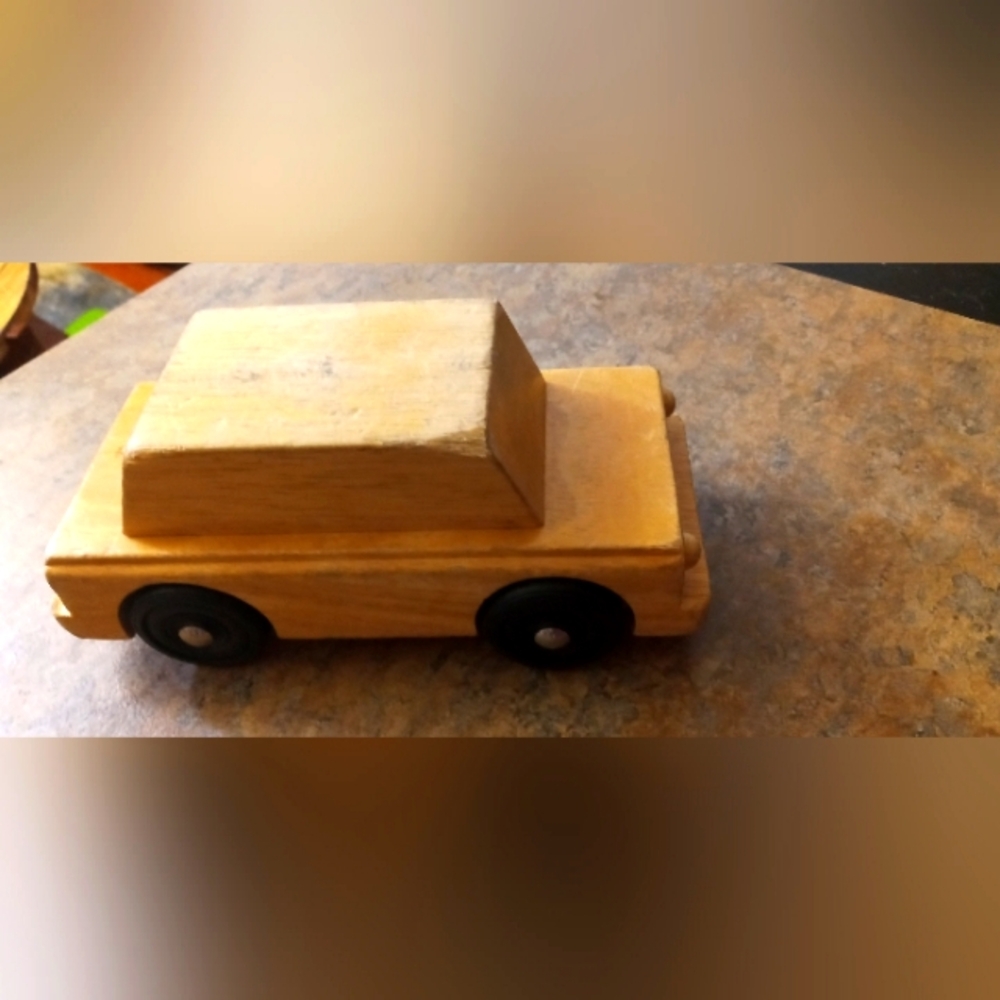 Wooden Kids Toy Car - Natural Wood Finish German playschool 100% wood